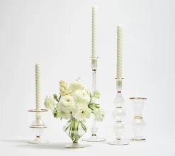 Clear Rib Gold Detail Trumpet Vase