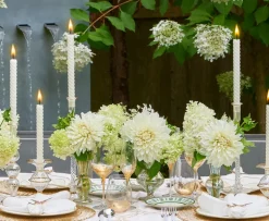 Clear Rib Gold Detail Trumpet Vase