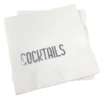 Cocktail Napkin Pack - Cocktails White & Silver