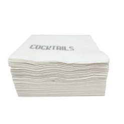 Cocktail Napkin Pack - Cocktails White & Silver