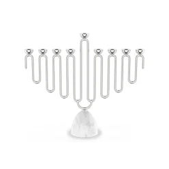 Coluna Menorah Carrara Marble & Silver