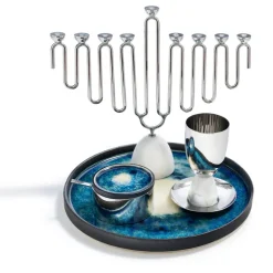 Coluna Menorah Carrara Marble & Silver
