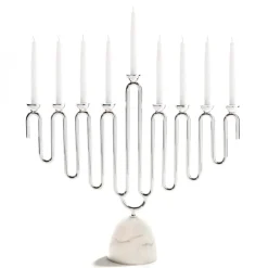 Coluna Menorah Carrara Marble & Silver