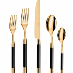 Conty Black Wood & 24K Gold 5 Piece Setting