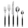 Conty Black Wood Flatware 5 Piece Setting