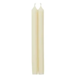 Crown White Taper Candle Set