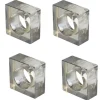 Crystal Cube Napkin Ring Smoke Set of 4