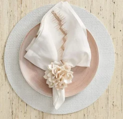 Dahlia Napkin Ring Ivory Set of 4