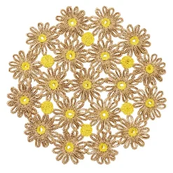 Daisy Placemat Natural & Yellow Set of 4