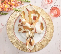 Desert Napkin Ring Gold & Silver Set of 4