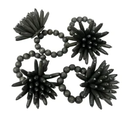 Desert Palm Wood Napkin Ring Grey Set of 4