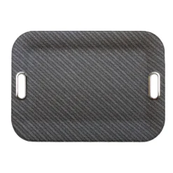 Diagonal Handled Grey Serving Tray Large