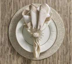 Dip Dye Napkin Grey & Silver Set of 4