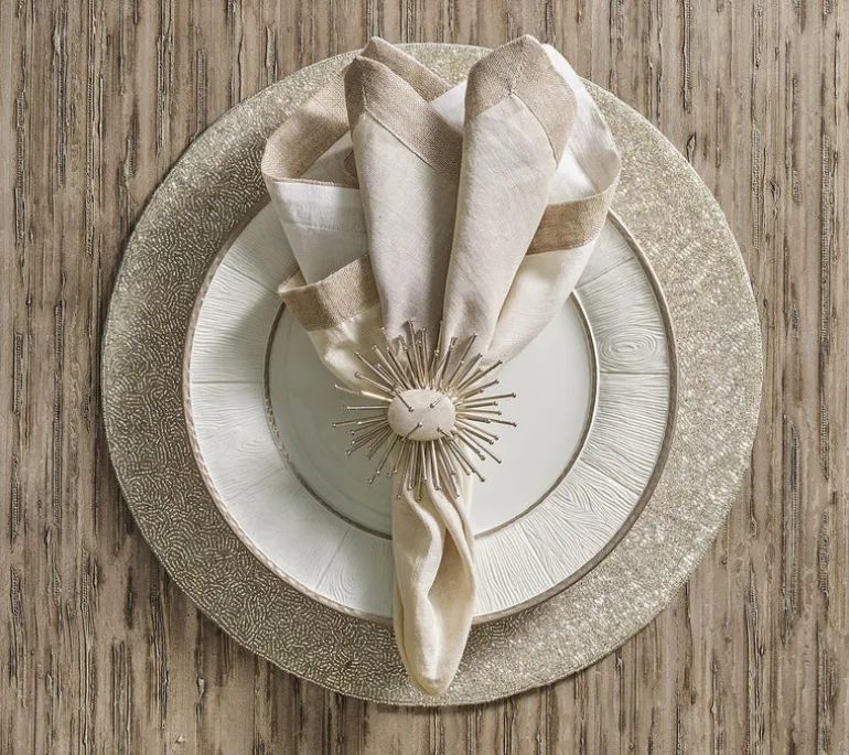 Dip Dye Napkin Grey & Silver Set of 4