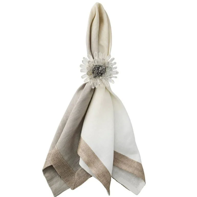 Dip Dye Napkin Grey & Silver Set of 4