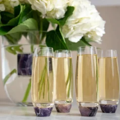 Elevo Champagne Glasses, Amethyst, Set of 2