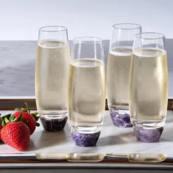 Elevo Champagne Glasses, Amethyst, Set of 2