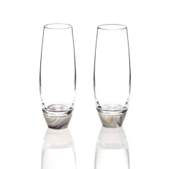 Elevo Champagne Smoke Agate Glasses Set of 2