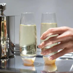 Elevo Champagne Smoke Agate Glasses Set of 2