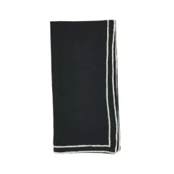 Embroidered Edge Napkin Black Set of 4