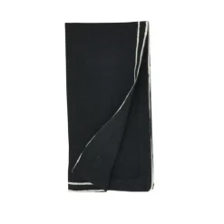 Embroidered Edge Napkin Black Set of 4