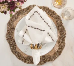 Enigma Napkin Rings Gold & Silver Set of 4