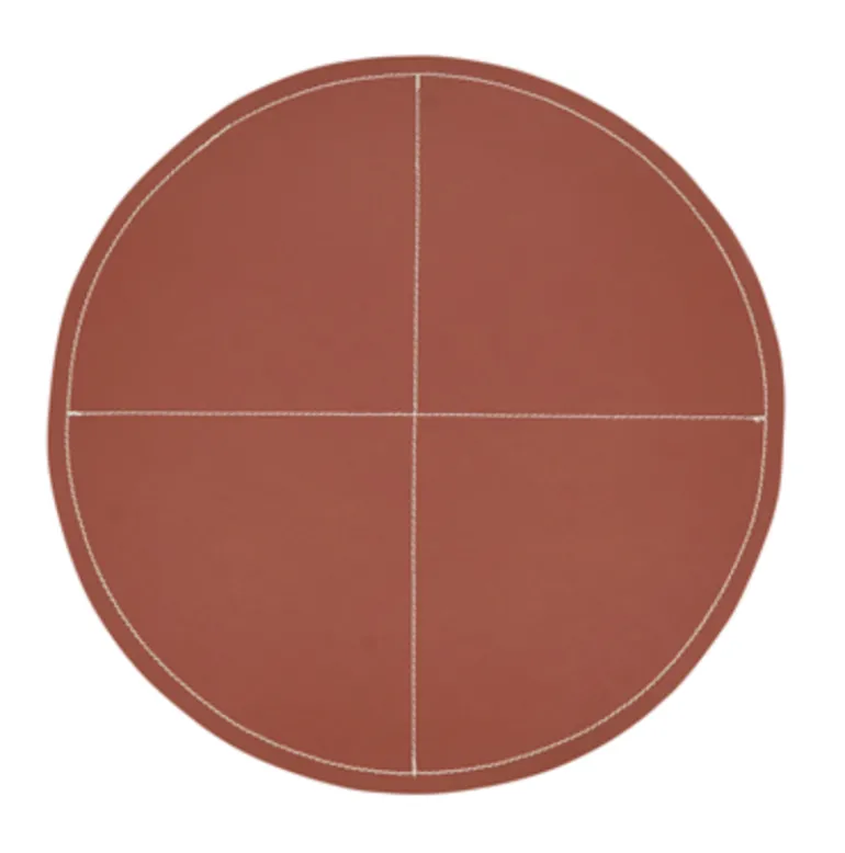 Faux Leather Round Brown Placemat Set of 4