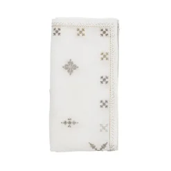Fez Napkin in White, Silver & Gold Set of 4