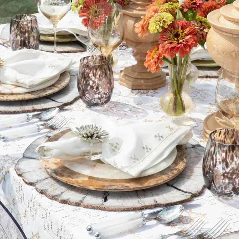 Fez Napkin in White, Silver & Gold Set of 4