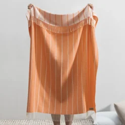 Fiji Stripe Throw - Papaya