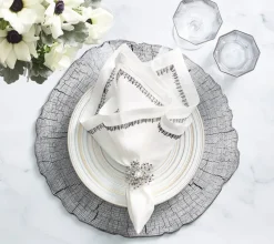 Filament Napkin White & Gunmetal Set of 4