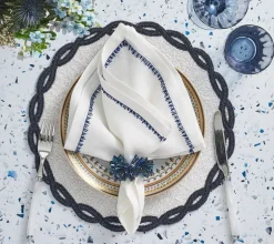 Filament Napkin White & Navy Set of 4