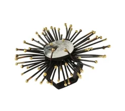 Flare Napkin Ring Black & Gold Set of 4