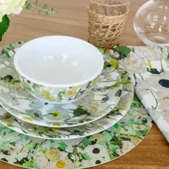 Floral Garden Melamine Dinnerware Set of 4