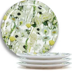 Floral Garden Melamine Dinnerware Set of 4