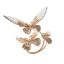 Flutter Napkin Ring Set of 4 - Champagne & Gold