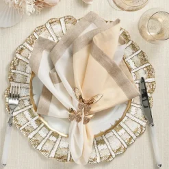 Flutter Napkin Ring Set of 4 - Champagne & Gold