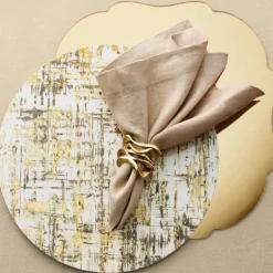 Flux Napkin Ring Gold Set of 4