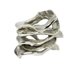 Flux Napkin Ring Silver Set of 4
