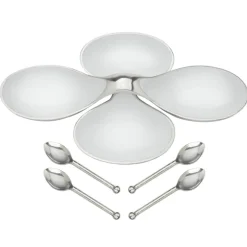 Four Part Interlocking Bowl with Spoons