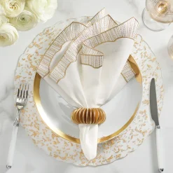 Frame White, Gold & Silver Napkin Set of 4