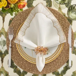 Frame White, Gold & Silver Napkin Set of 4