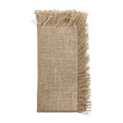 Fringe Napkin Natural & Silver Set of 4