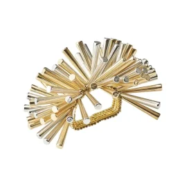 Fringe Napkin Ring Gold & Silver Set of 4