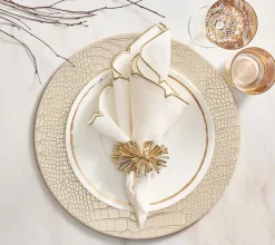 Fringe Napkin Ring Gold & Silver Set of 4