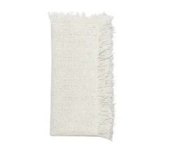 Fringe Napkin White & Silver Set of 4