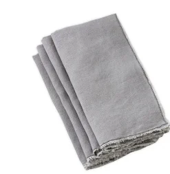 Fringe Stone Washed Napkin Grey Set of 4
