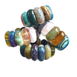 Gemstone Napkin Ring Multi Set of 4