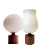 Gordon Vase White & Walnut