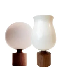 Gordon Vase White & Walnut